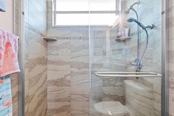 Bathroom, Glass Shower, Interior, Marble Walls