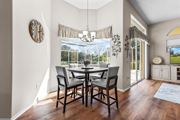 Chandelier, Dining room, Interior, Wood Texture Flooring