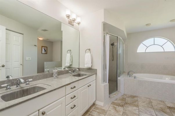 Bathroom, Dual Sink Vanities, Glass Shower, Interior