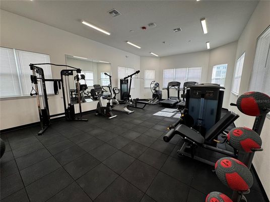 Fitness Equipment, Gym, Interior, Recessed Lighting