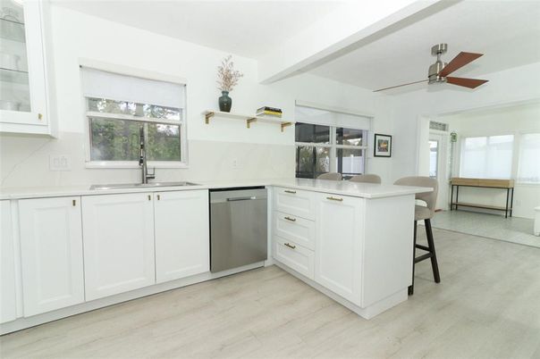 Interior, Kitchen, Wood Texture Flooring