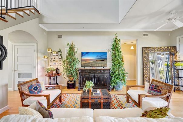 Fireplace, Interior, Living room, Pendant Lights, Wood Texture Flooring