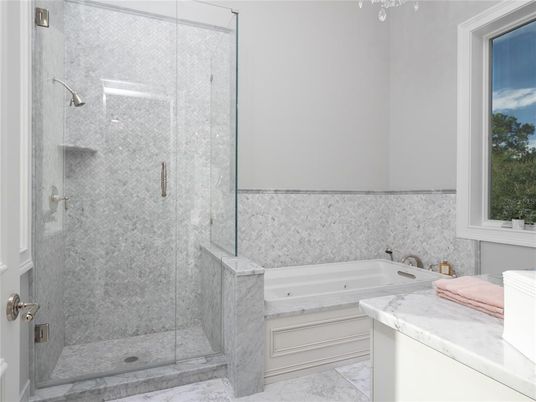 Bathroom, Glass Shower, Interior, Marble, Marble Walls