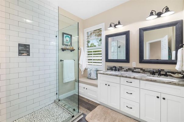 Bathroom, Dual Sink Vanities, Glass Shower, Interior