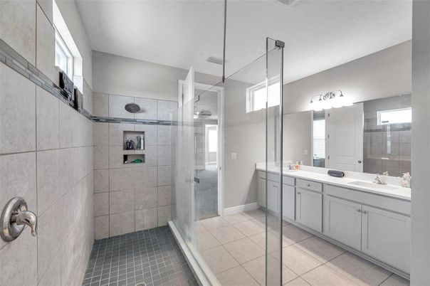 Bathroom, Dual Sink Vanities, Glass Shower, Interior