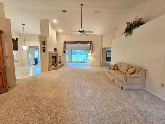 Empty room, Fireplace, Interior, Pendant Lights, Recessed Lighting