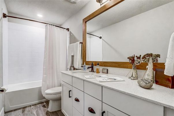 Bathroom, Interior, Recessed Lighting, Wood Texture Flooring