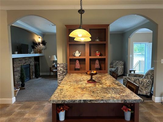 Fireplace, Interior, Pendant Lights