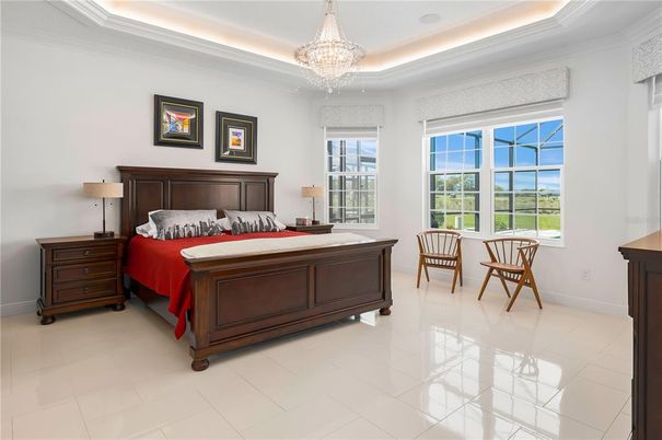 Bedroom, Chandelier, Interior, Recessed Lighting