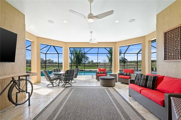 Dining room, Glass Ceilings, Interior, Living room, Pool, Recessed Lighting, Sun Room