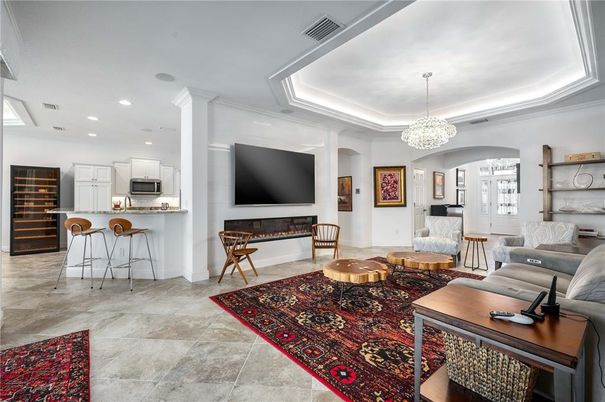 Chandelier, Interior, Kitchen, Living room, Recessed Lighting