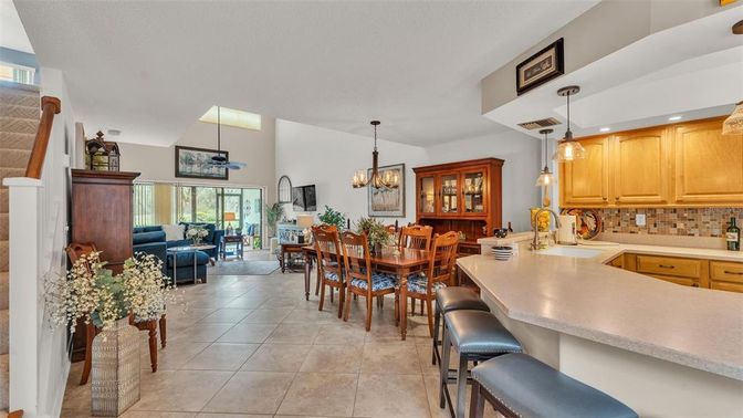 Dining room, Interior, Kitchen, Living room, Pendant Lights, Recessed Lighting