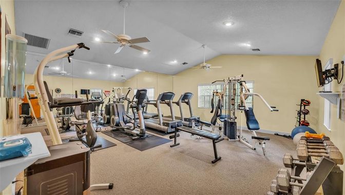 Fitness Equipment, Gym, Interior, Recessed Lighting