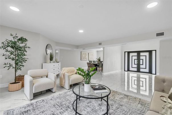 Interior, Living room, Marble, Recessed Lighting