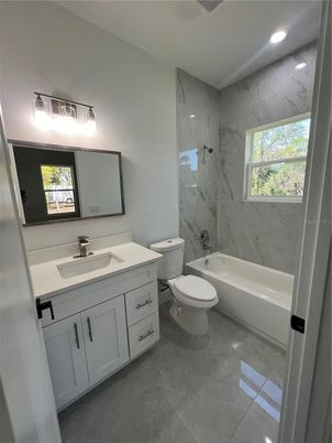 Bathroom, Interior, Marble Walls, Recessed Lighting