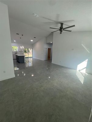 Empty room, Interior, Kitchen, Pendant Lights, Recessed Lighting