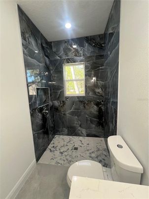 Bathroom, Interior, Marble Walls, Recessed Lighting