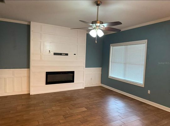 Empty room, Fireplace, Interior, Wood Texture Flooring
