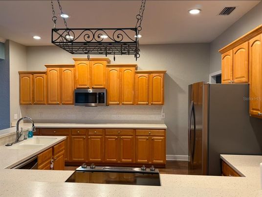 Interior, Kitchen, Recessed Lighting, Wood Texture Flooring