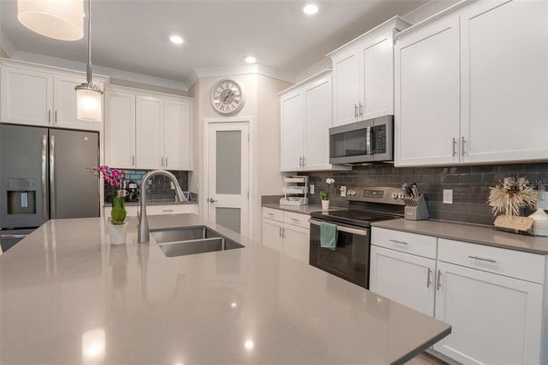 Interior, Kitchen, Pendant Lights, Recessed Lighting, Stainless Steel Appliances