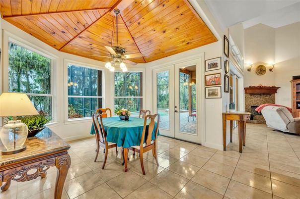 Dining room, Interior, Wooden Ceilings