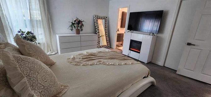 Bedroom, Fireplace, Interior