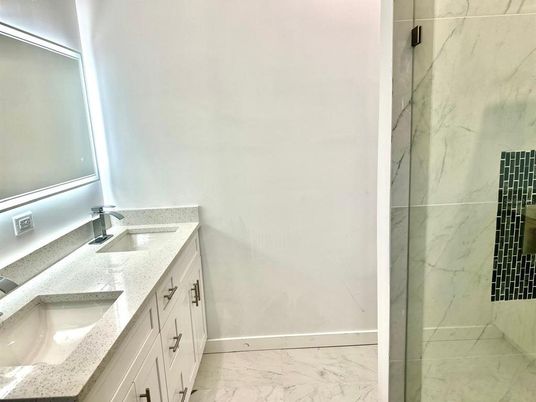 Bathroom, Dual Sink Vanities, Interior, Marble, Marble Walls