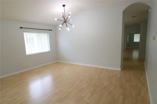 Empty room, Interior, Pendant Lights, Wood Texture Flooring