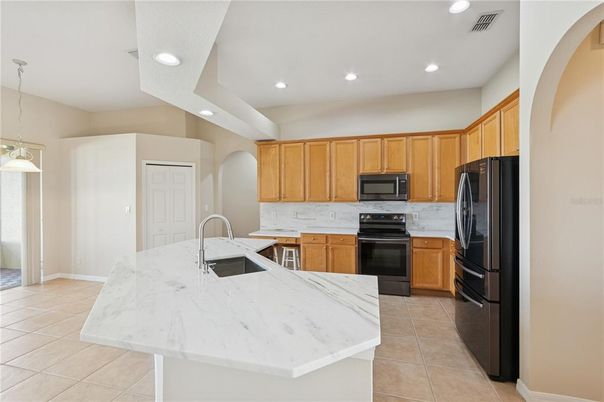 Interior, Kitchen, Pendant Lights, Recessed Lighting, Stainless Steel Appliances