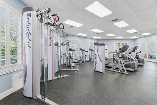 Fitness Equipment, Gym, Interior, Recessed Lighting