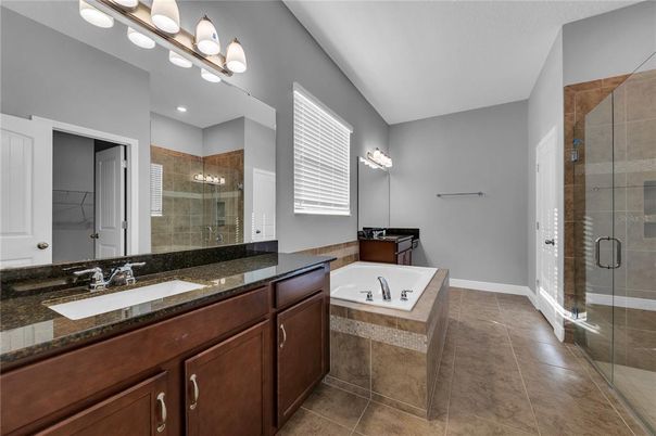 Bathroom, Dual Sink Vanities, Glass Shower, Interior