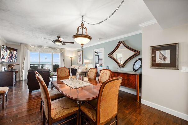 Dining room, Interior, Living room, Pendant Lights, Wood Texture Flooring