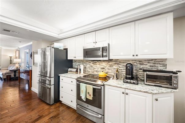 Interior, Kitchen, Stainless Steel Appliances, Wood Texture Flooring