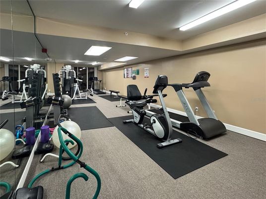 Fitness Equipment, Gym, Interior, Recessed Lighting