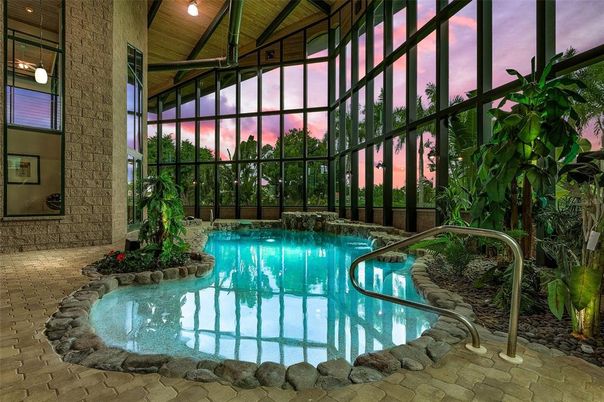 Interior, Pool, Stone Walls, Sun Room