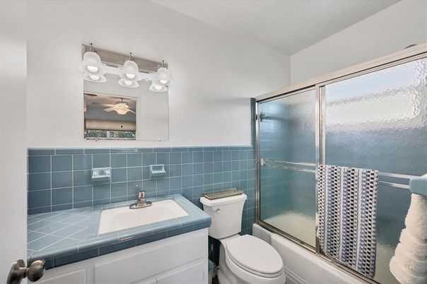 Bathroom, Glass Shower, Interior, Tile Countertops