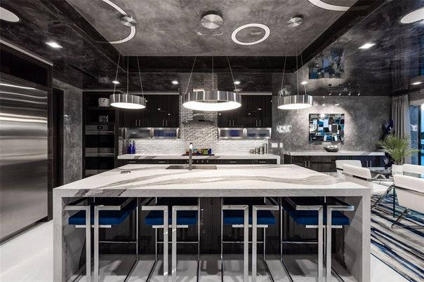 Interior, Kitchen, Pendant Lights, Recessed Lighting, Stainless Steel Appliances