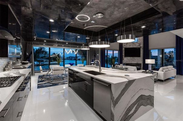 Interior, Kitchen, Living room, Pendant Lights, Recessed Lighting