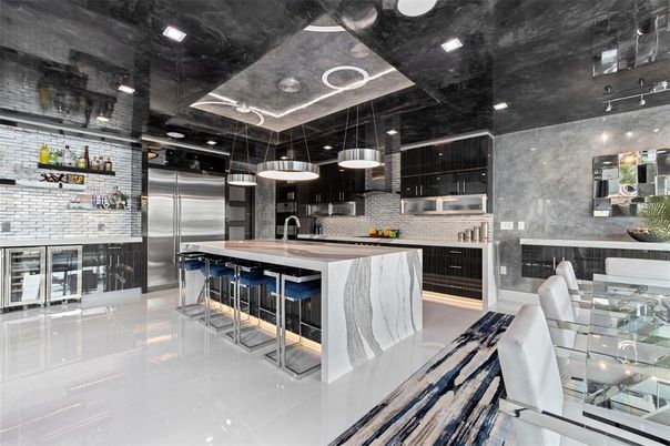 Interior, Kitchen, Pendant Lights, Recessed Lighting, Stainless Steel Appliances