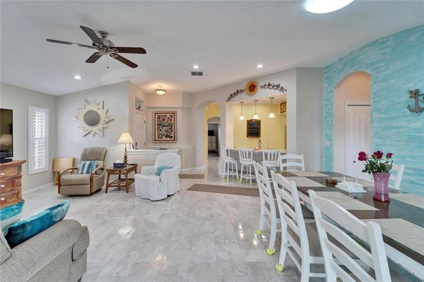 Dining room, Interior, Living room, Pendant Lights, Recessed Lighting