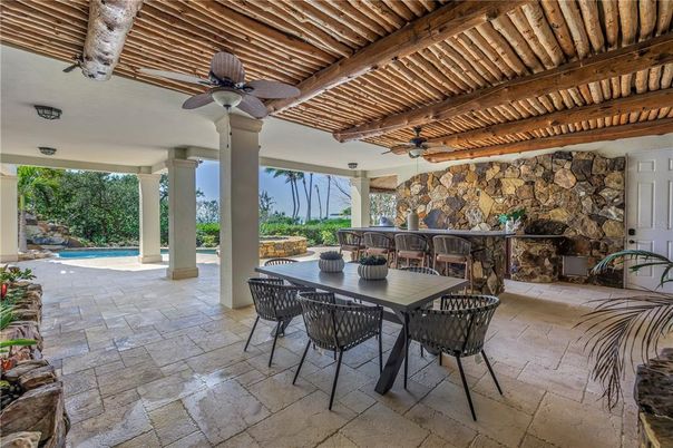 Exterior, Pool, Wooden Beams