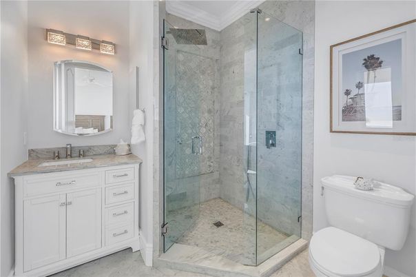 Bathroom, Glass Shower, Interior, Marble, Marble Walls