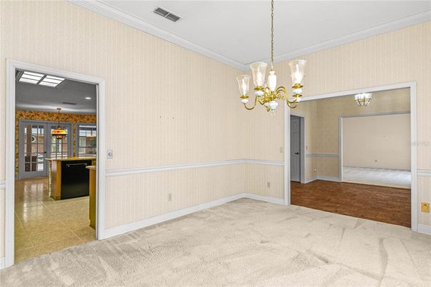 Chandelier, Empty room, Interior