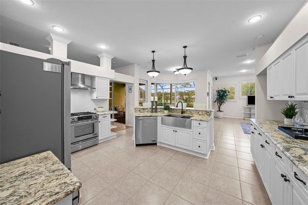 Interior, Kitchen, Pendant Lights, Recessed Lighting, Stainless Steel Appliances