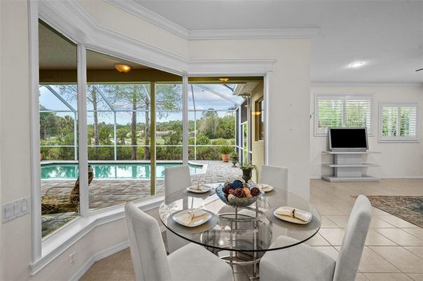 Dining room, Glass Ceilings, Interior, Pool, Recessed Lighting, Sun Room