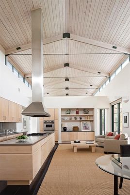 Interior, Kitchen, Living room, Stainless Steel Appliances, Wooden Ceilings