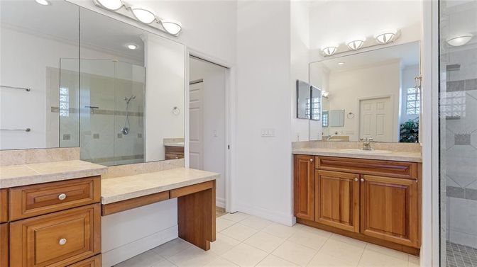Bathroom, Glass Shower, Interior, Tile Countertops