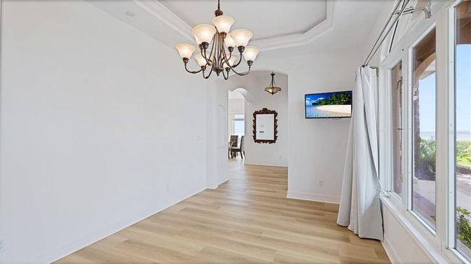 Chandelier, Interior, Wood Texture Flooring