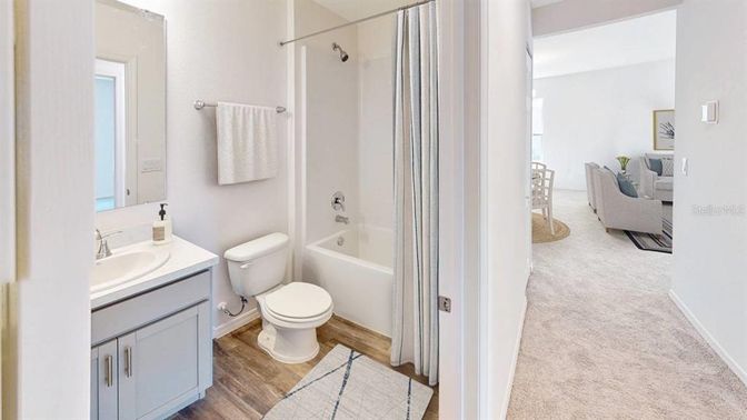 Bathroom, Interior, Wood Texture Flooring