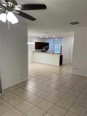 Empty room, Interior, Kitchen, Pendant Lights, Recessed Lighting